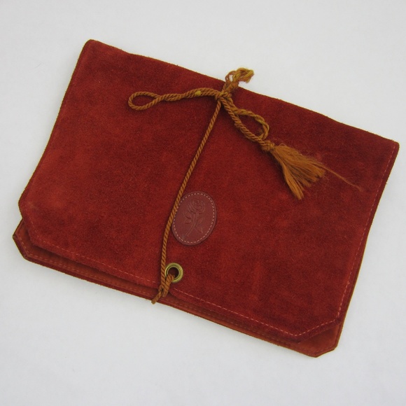 Vintage Handbags - Vintage Leather Travel Jewelry Carrying Case Red